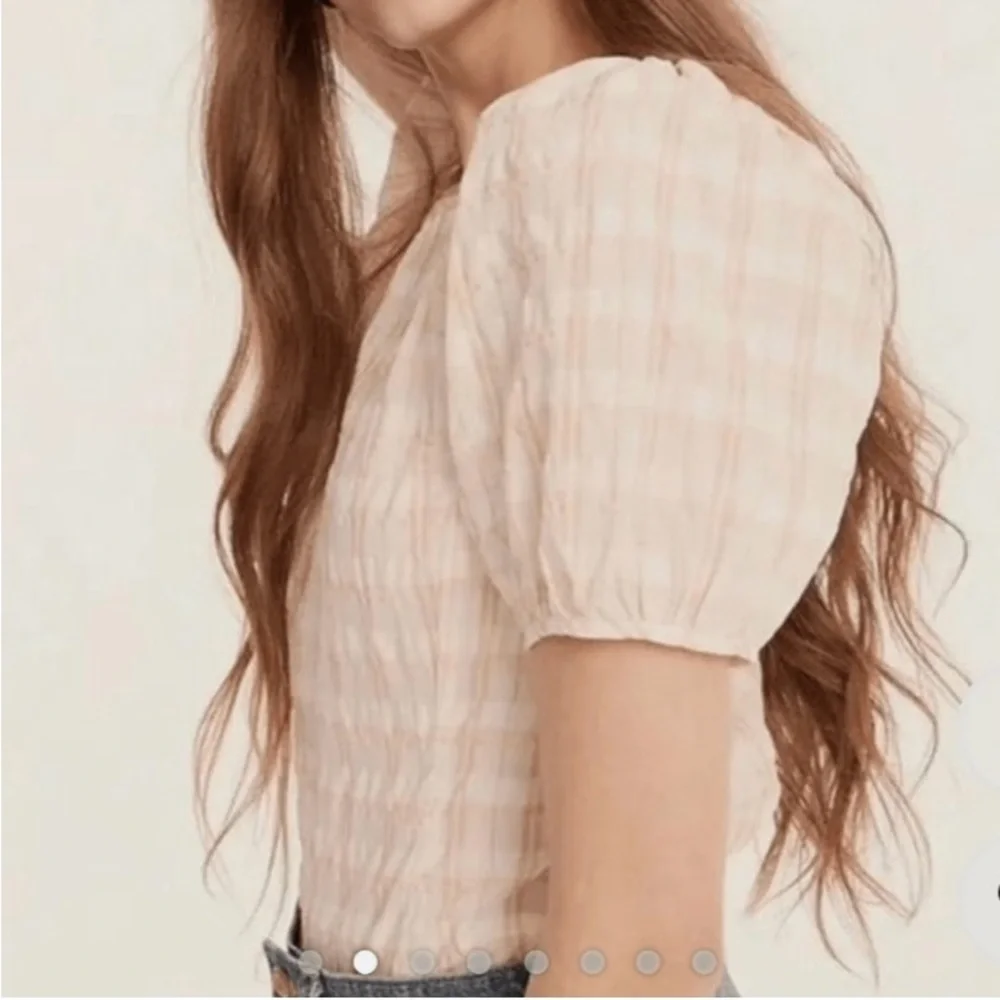 NWT - JCrew Women’s Puff Short Sleeve Top in Textured Plaid